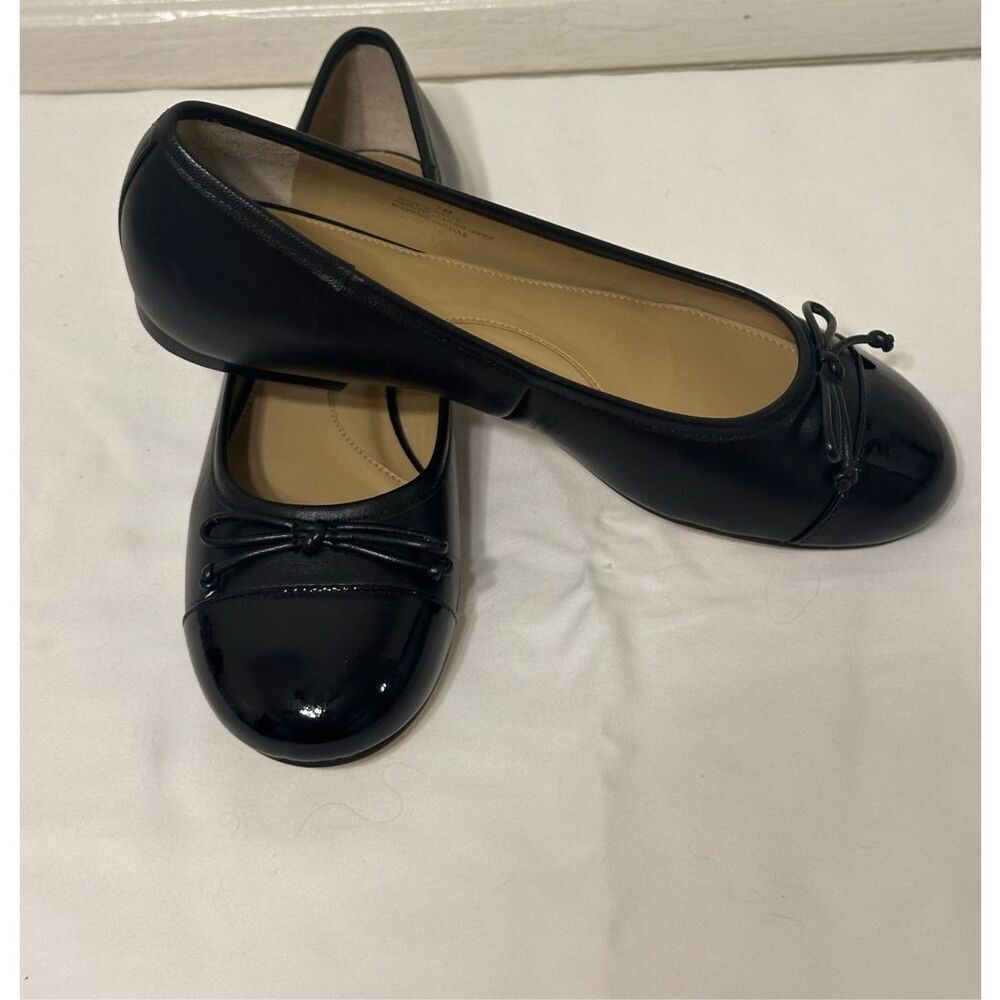 TALBOTS BLAIR CAP TOE NAPPA GENUINE LEATHER BALLET FLATS IN BLACK SIZE 7 new - Picture 14 of 16